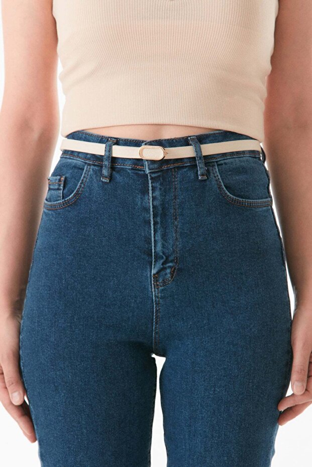 Faux Leather Ellipse Belt - Buckle and Stylish