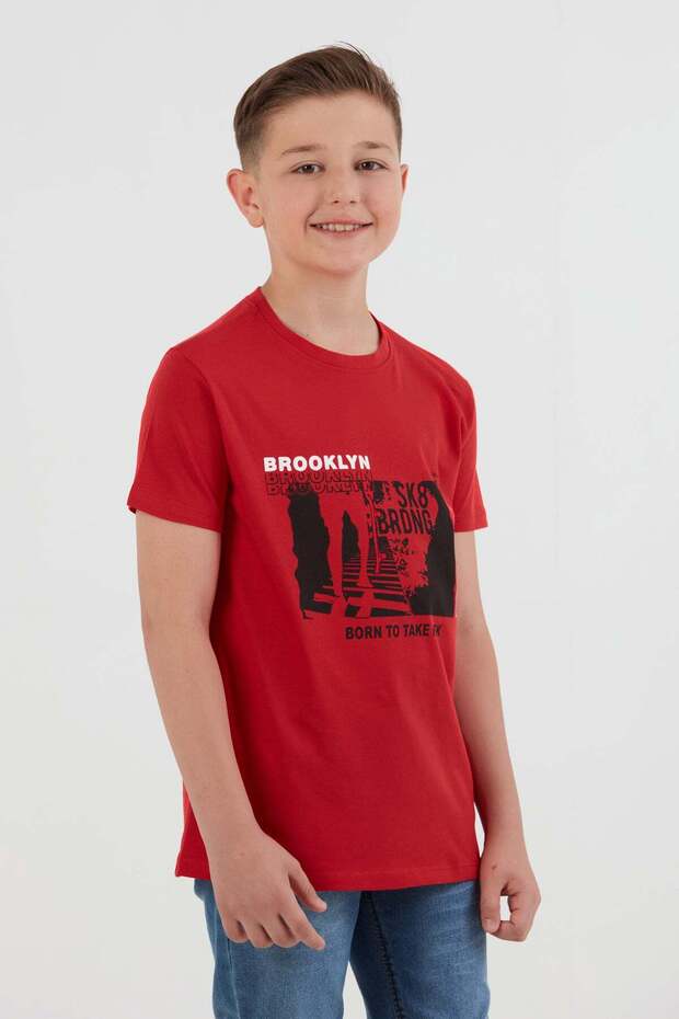 100% Cotton Brooklyn Printed Boy's T-Shirt