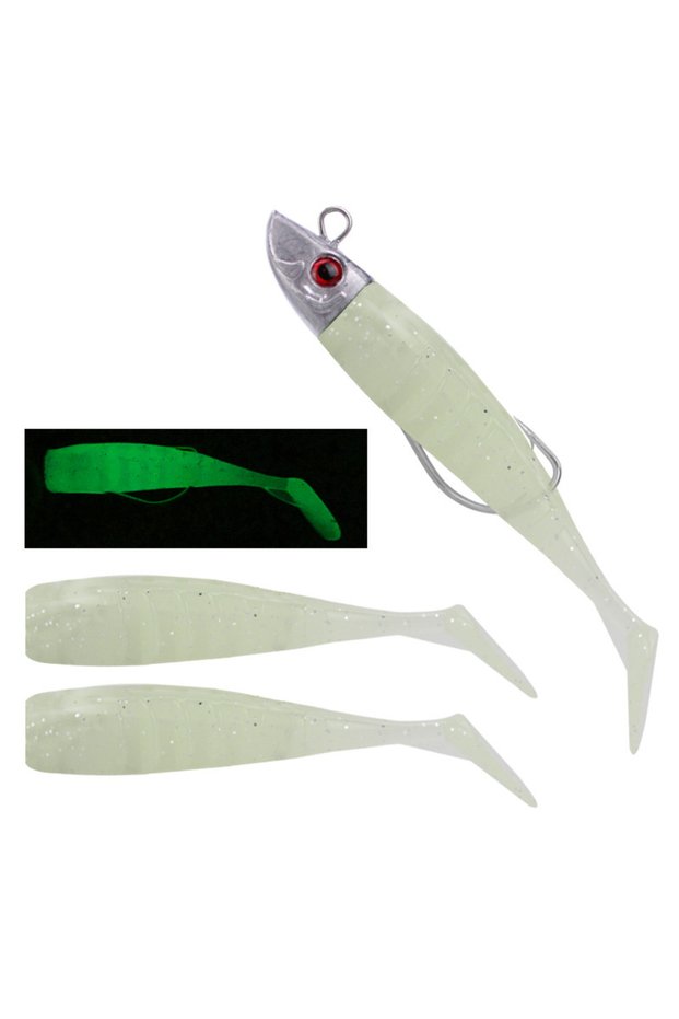 lure-3 High Quality 2 Replacement Lure Jigging Soft Bait Fishing Lures 8cm 8.5g DIY Head Jig Fish T