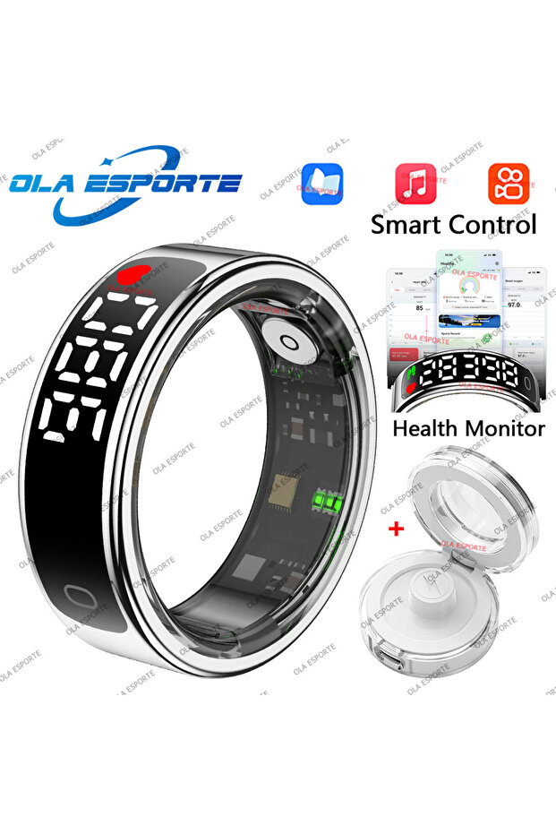 8 Siliver Pro For Smart Ring Hd Screen Tiktok Control 5ATM Waterproof for Smartring forGalaxy Women