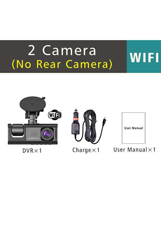 TH82-Wifi 2 Len WiFi 3 Channel Car DVR Three Way Dash Cam Inside Vehicle Camera DVRs Recorder FHD 10