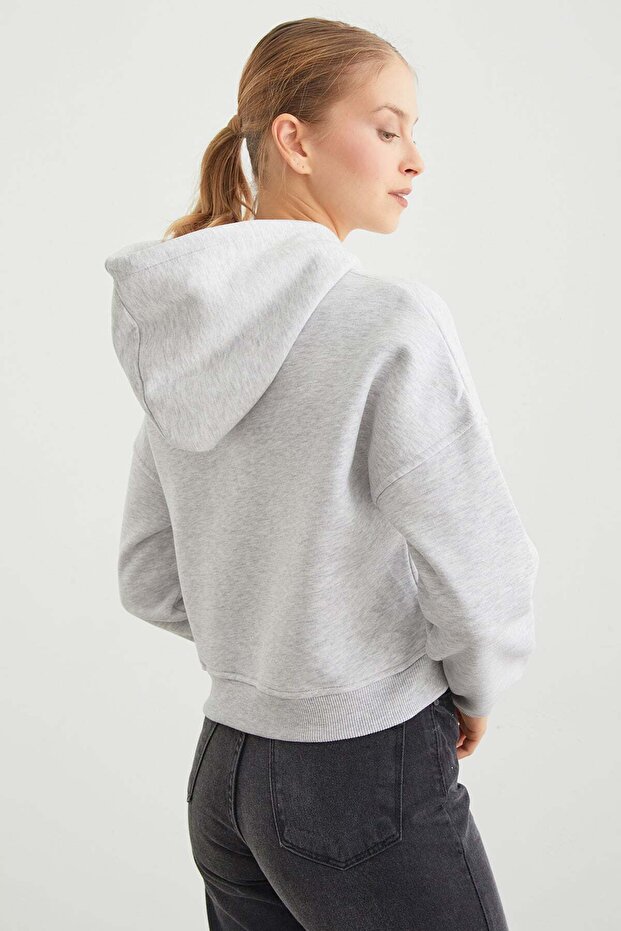 3 Thread Basic Hooded Sweatshirt - 5