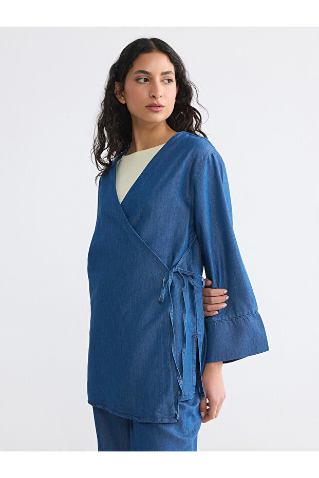 Trendlucky Double-Breasted Collar Women's Jean Kimono with a Difference