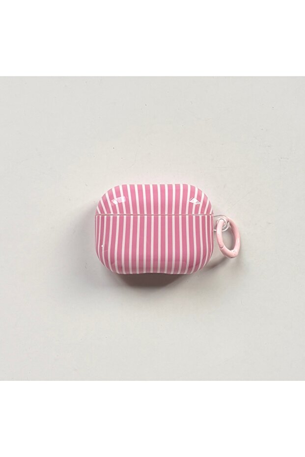 for AirPods 1 or 2 Pink Simple Fashion Pink Fine Stripe Lines Pattern Protective Earphone Case Cover