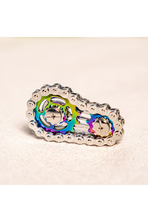 silver chain 1 colorful metal bicycle chain-shaped fidget spinner toy, effective in relieving stress