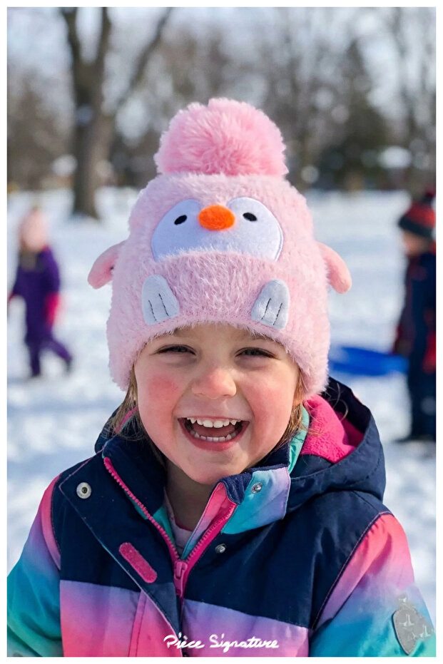 Luxury Soft Beanie with Fleece Lining for Girls (Ages 4-8)