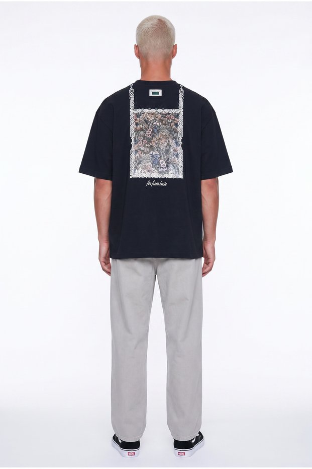 Men's Ffb Vintage Embroidered Oversize T-Shirt Black