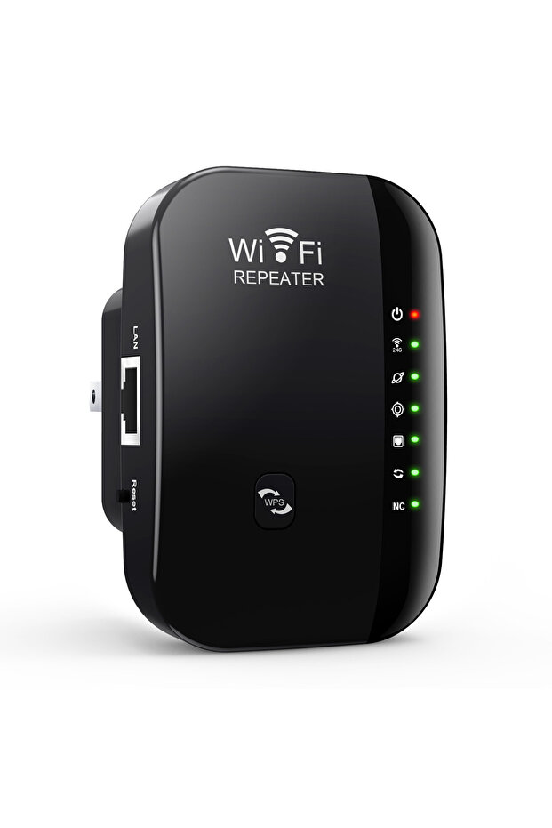 kebidumei EU Plug Black 7 Status Light Wireless WiFi Repeater 300Mbps WiFi Extender Amplifier Booste