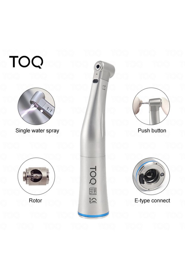 1 piece Dental Low Speed Handpiece Contra Angle Blue Ring X25 X25L 1:1 Internal Water Spray Fiber Op