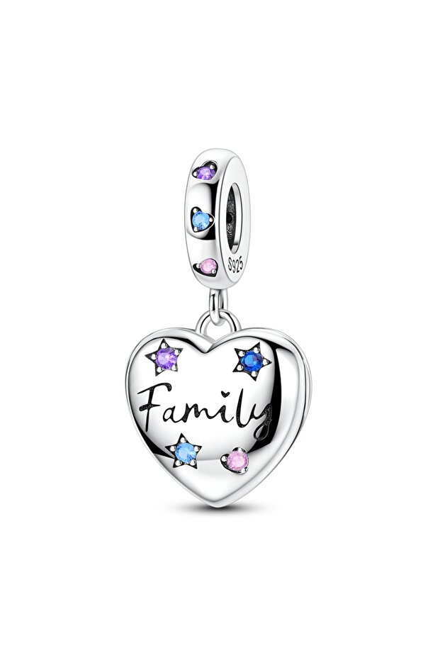 KTC1721 MULA 1PC 925 Silver Dangle Charms Family Love Opening and Closing Pendants Fit Original Bead