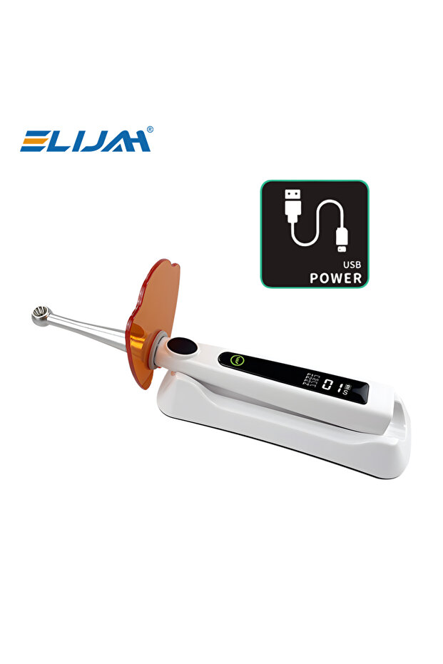 مصباح LED لاسلكي للمعالجة الضوئية للأسنان من طراز B، يعمل بمنفذ USB، يجف خلال ثانية واحدة، بقوة 800-1400 ميجاواط/سم²، مناسب لمعدات طب الأسنان.