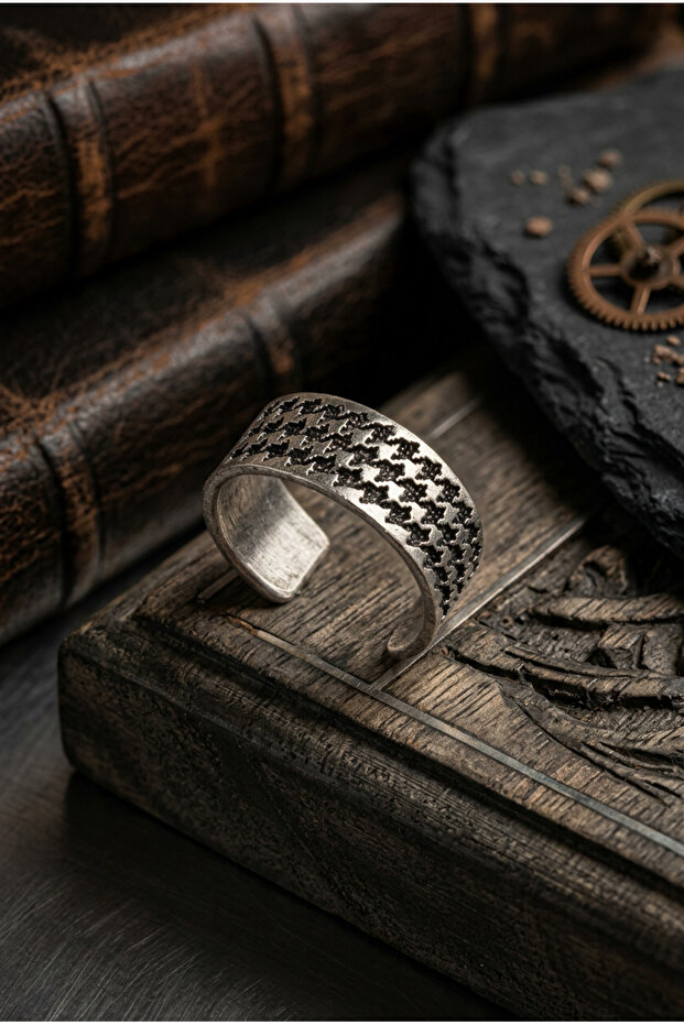 Geometric Crowbar Design Special Design Masculine Adjustable Men's Ring