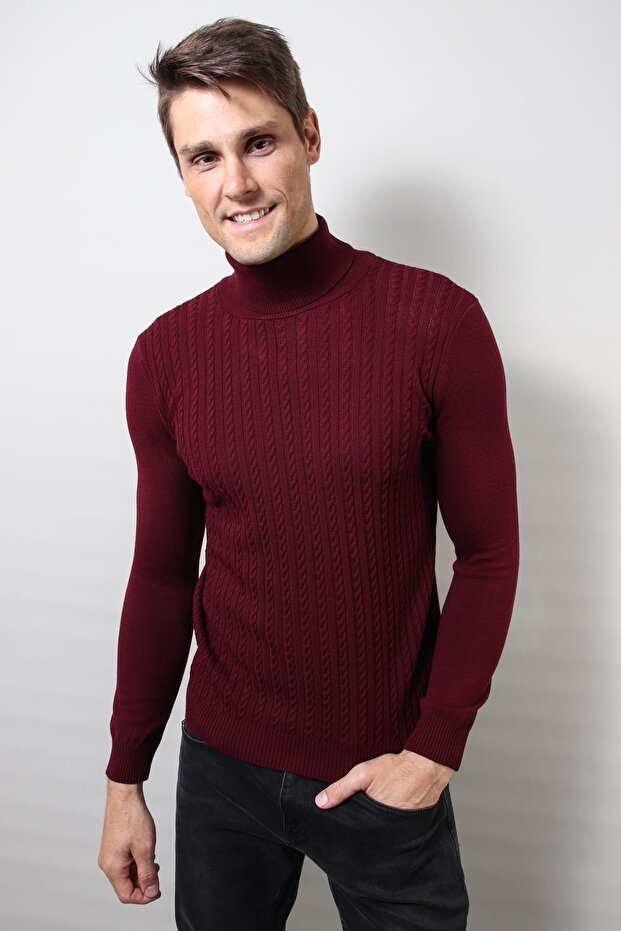 HAIR KNITTED FISHER COLLAR SWEATER (E20-18820)