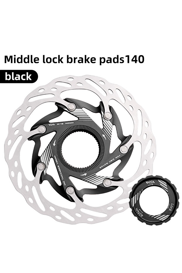 140mm Black VXM Road Bicycle Center Lock Disc Brake Rotor Pads CNC Lightweight Aluminum Alloy MTB Bi