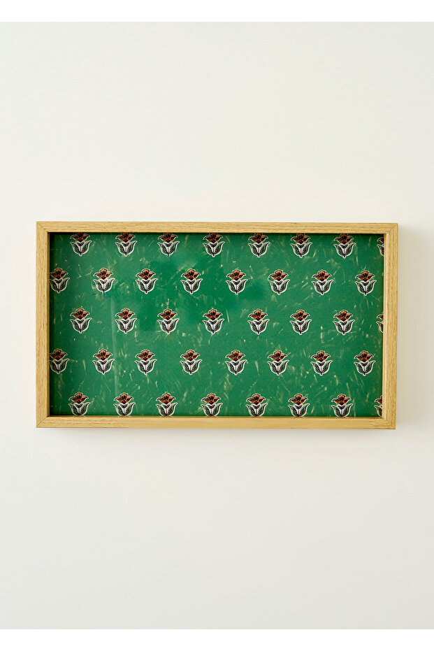 Indian Glass Tray Green (22X37 cm)