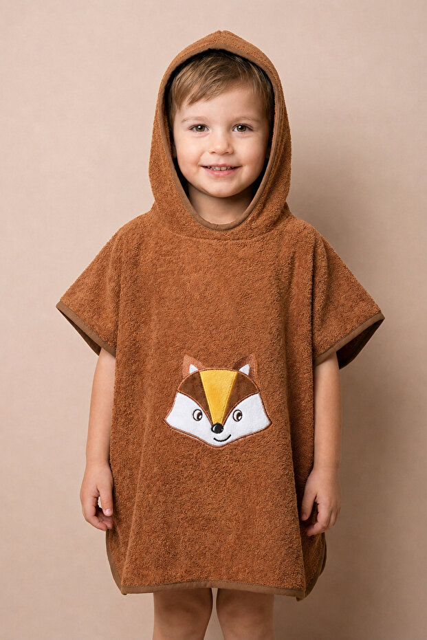 **Export Surplus** Embroidered Children's Surfer Poncho Beach Towel 100% Cotton Water Absorbent -Slightly Imperfect-