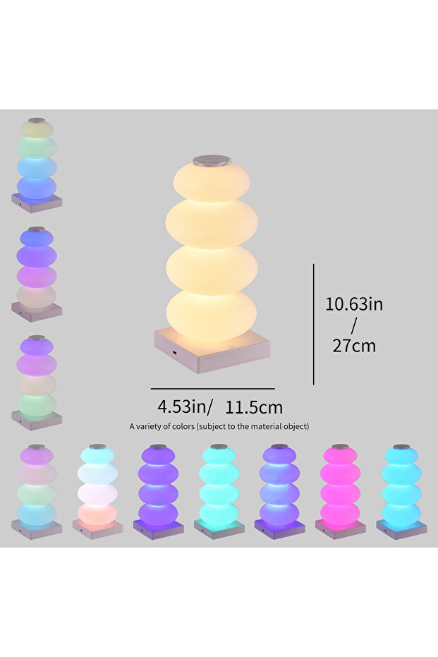مصباح طاولة LED RGB بدون بطارية مع مفتاح لمس، 16 لونًا، متعدد الخطوات لتغيير الألوان، مناسب لغرفة النوم والسرير.