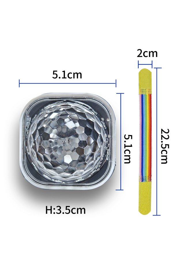 White Wearable RGB LED Sound Control Disco Stage Lights for Kids Wrist Ambient Lamp Projection Lamp