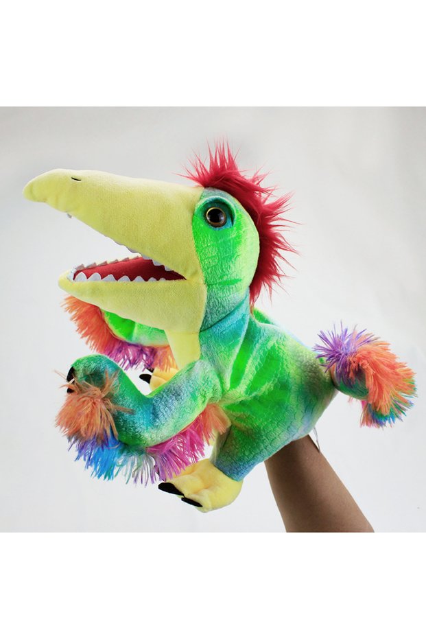 25CM Caudipteryx New 11 style Dinosaur Hand Puppet Plush toys Kindergarten performance Hand control
