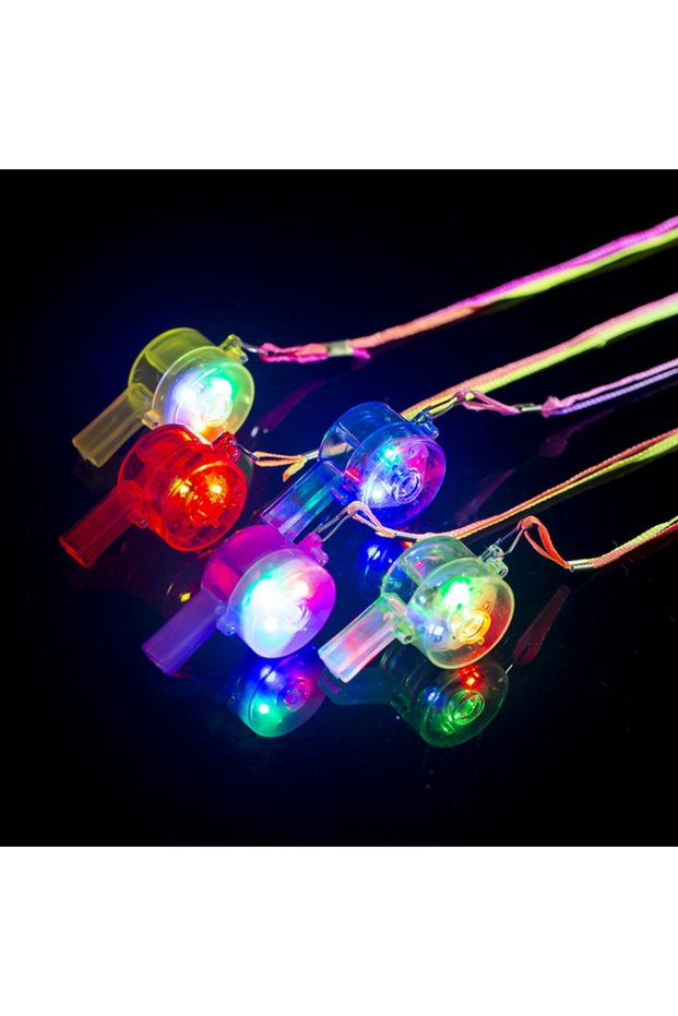 Fluorescence Yellow 5/10 Pcs LED Cheer Props Flash Whistle Children's Birthday Halloween Bar Sports