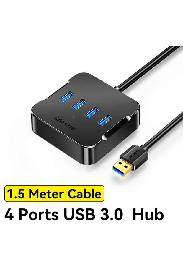 4 Port USB 3.0 SAMZHE USB Hub 4 Ports Multiple USB 3.0 Hub Quick Sync USB Splitter for Laptop Extend