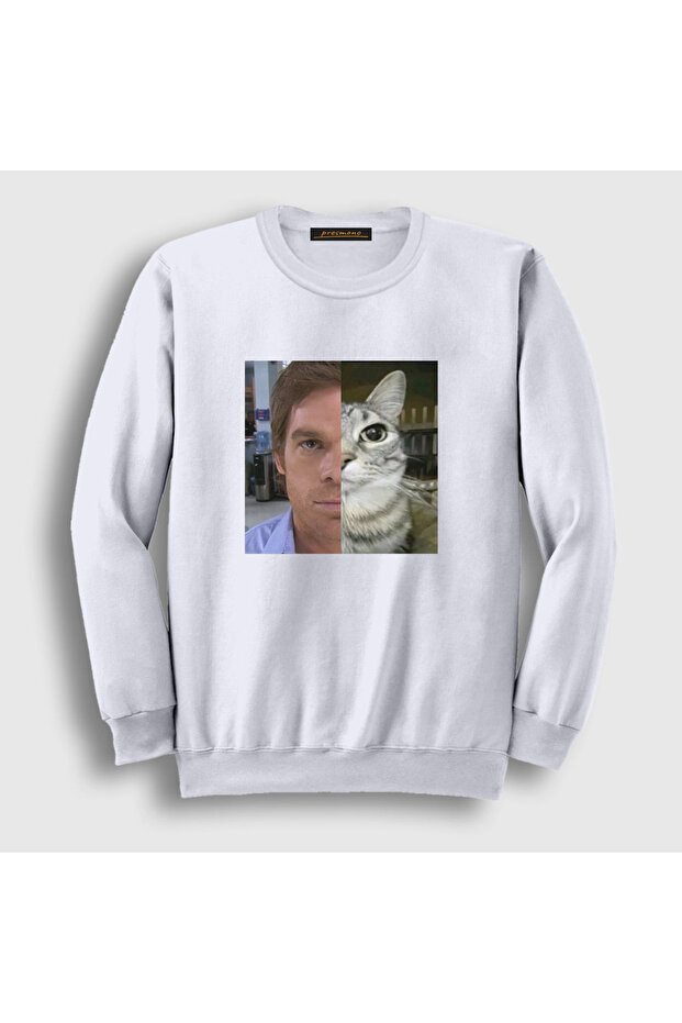 سويت شيرت أبيض للجنسين من Dexter Morgan Cat Kedili Cat 602493tt