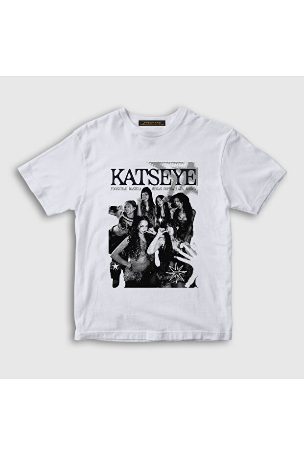 Unisex Children's White Poster K Pop Katseye T-Shirt 583632Tt