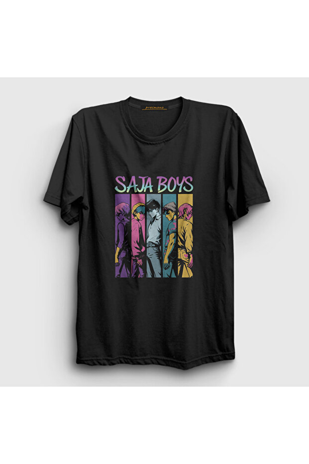 Unisex Black Poster Saja Boys K Pop Demon Hunters T-Shirt 573948Tt