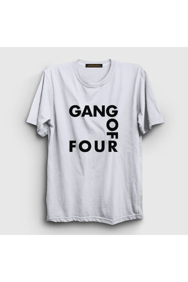 Unisex White Logo Gang of Four T-Shirt 572301Tt