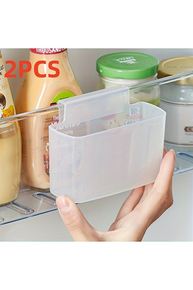 2pcs 1/2PCS Multifunctional Refrigerator Side Door Box PP Material Wall-mounted Storage Organizer Ha
