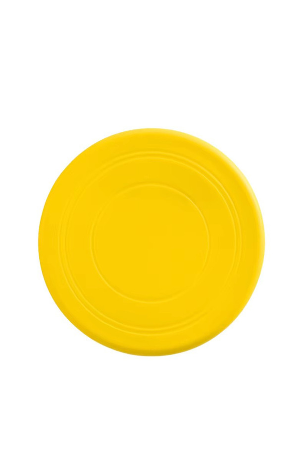 YELLOW Durable Chewable Pet Training Frisbee Toy Tear Resistant Soft Flying Disc For Dogs Exercis..