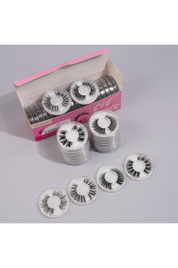 MIX 7613-5 MAGEFY 20 Pairs False Eyelashes Mixed Style Curling Natural Reusable Portable Individual