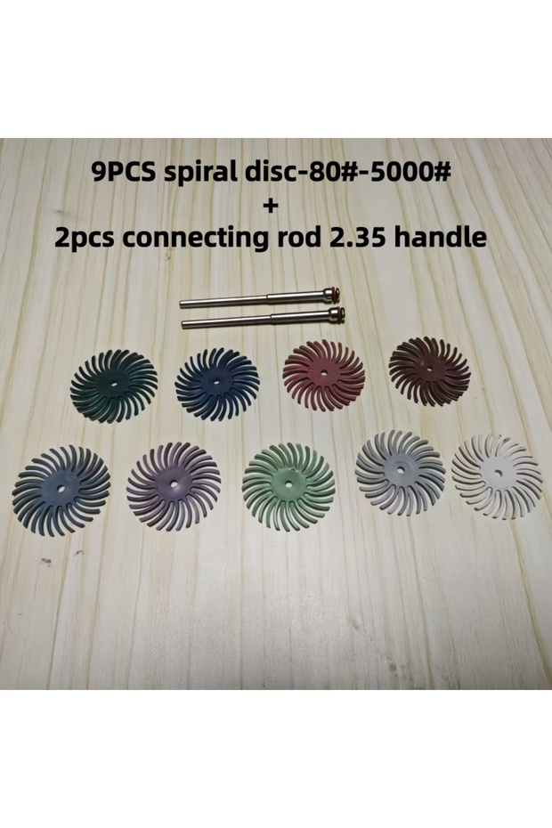 11pcs of 1set Spiral Disc Polishing Tool - Jewelry Wood Carving Pit Carving Gap Mirror Polishing Acc