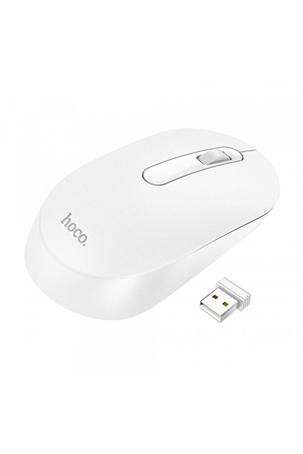 Mouse Wireless HOCO GM14, 1200DPI, Alb - 1