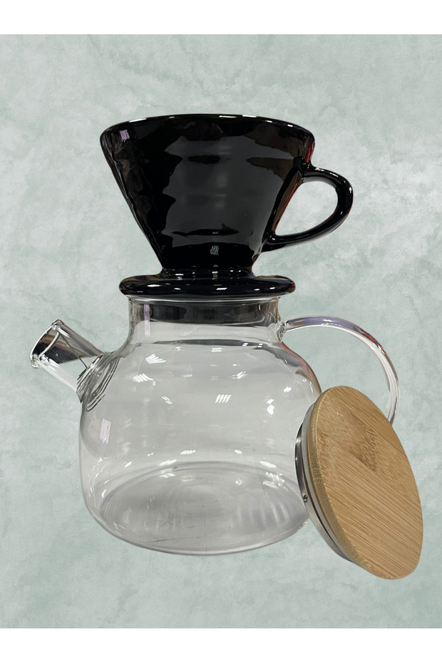 Black V60 1000 ml Sirahi Set, 3. Nesil Filter Coffee Brewing Tool
