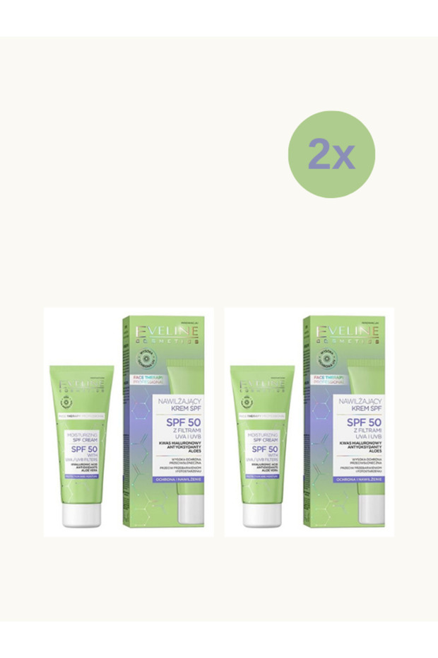 Eveline Vegan Antioxidant Effective Moisturizing Facial Sunscreen Spf 50 30 ml X2 Pieces