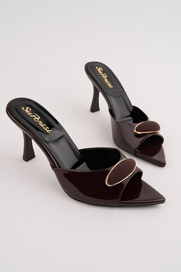 Spr-3791 Thin Heel Buckle Detail Slippers