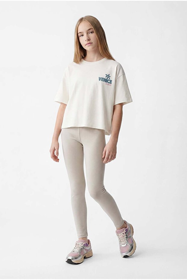 Fată cu imprimeu basic tricou - 4