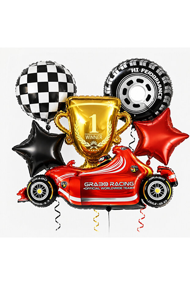 Champion Racer – Car-Themed Foil Balloon Set