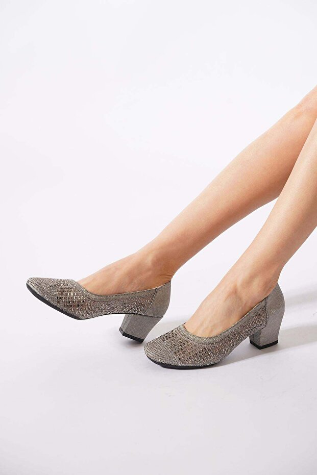 Hesora File Stone Women's Classic Heeled Shoes Platinum Sim