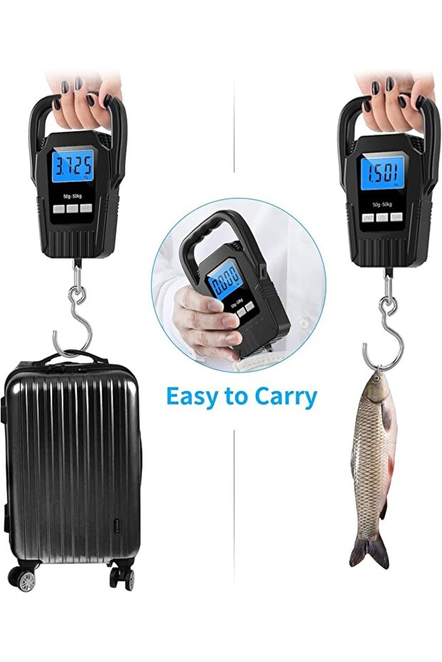 Digital Hanging Scale 50kg, Portable Luggage & Fishing Scale