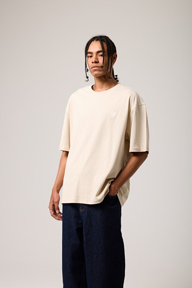 Chest Embroidered Oversized Fit T-Shirt