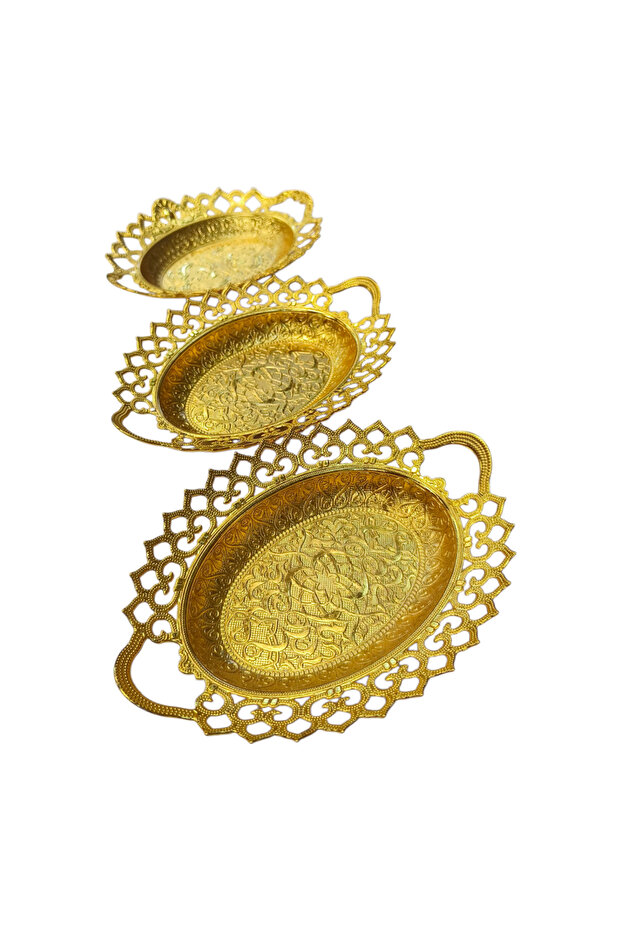 Lace Model Hurmalik Tas Gold 3 Pieces