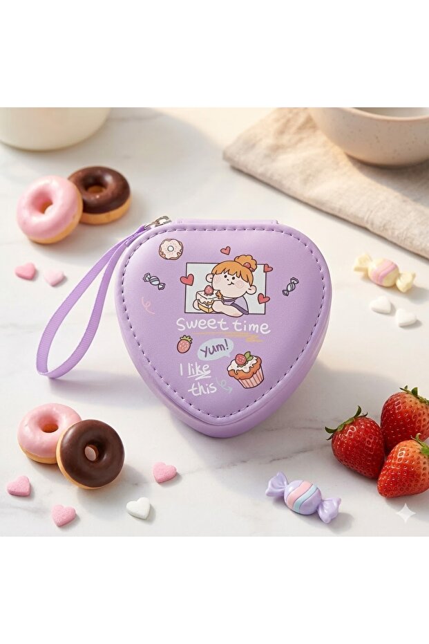 Heart Model Cute Figured Children's Wallet, Gift