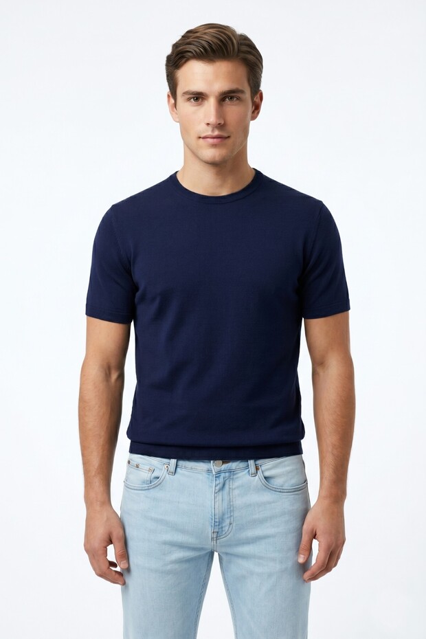 Men's Knitwear Sıfıryaka T-Shirt Bgl-St05368