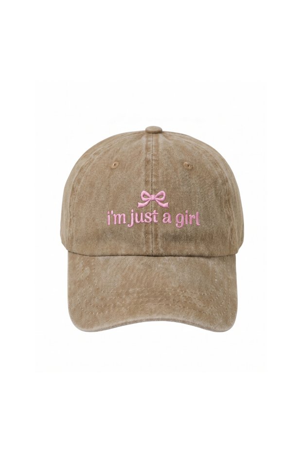 I'M Just a Girl Embroidered Printed Hat / "I'M Just a Girl" Embroidered Printed Baseball Washable Cap