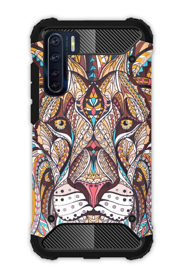Oppo Reno 3 / Oppo A91 Case Army Tank Full Protection Anti-Shock - Lion Mandala