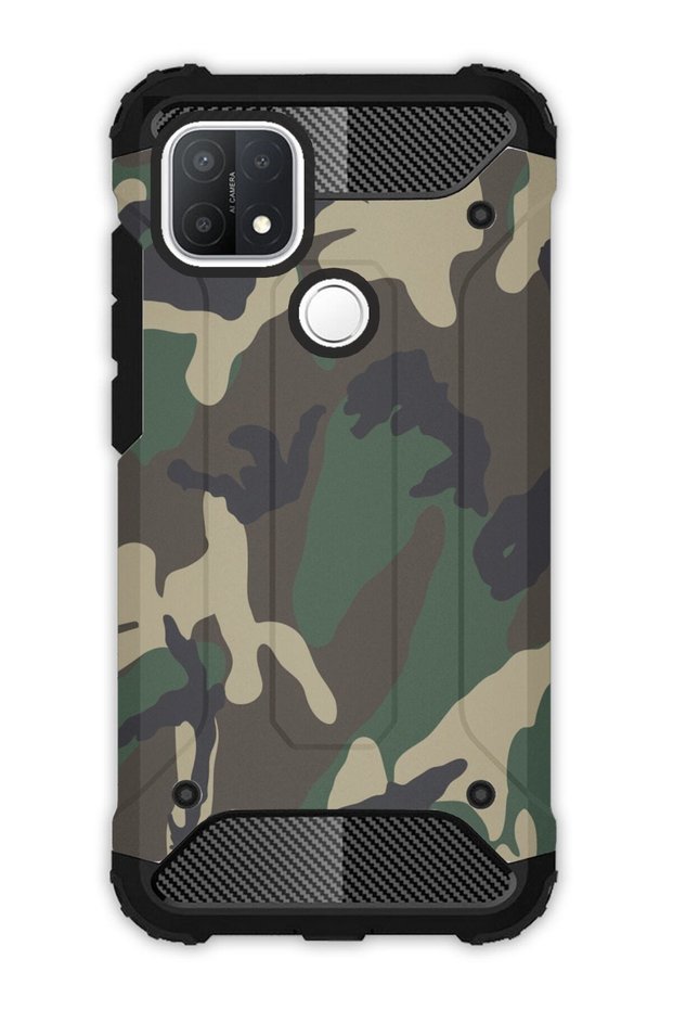 Oppo A15 - Oppo A15S Case Army Tank Full Protection Anti-Shock - Soldier Pattern