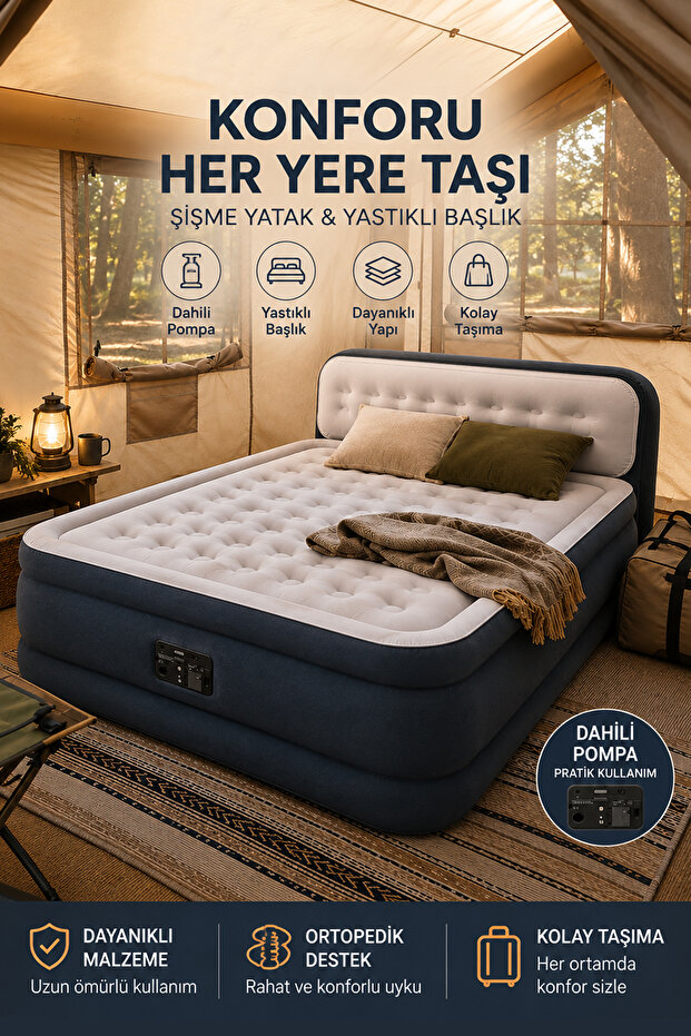 Onetick Kendi Kendine Şişen Çift Kişilik Queen Başlıklı 64448