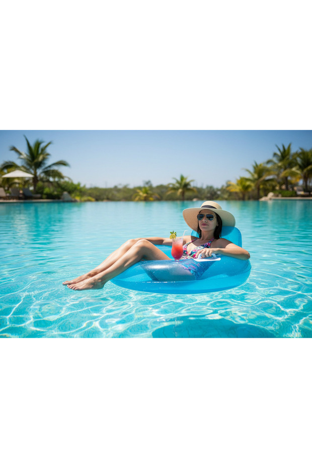Sit 'N Lounge Inflatable Pool Float Ring – Ø 119 cm | Assorted Colors - 2